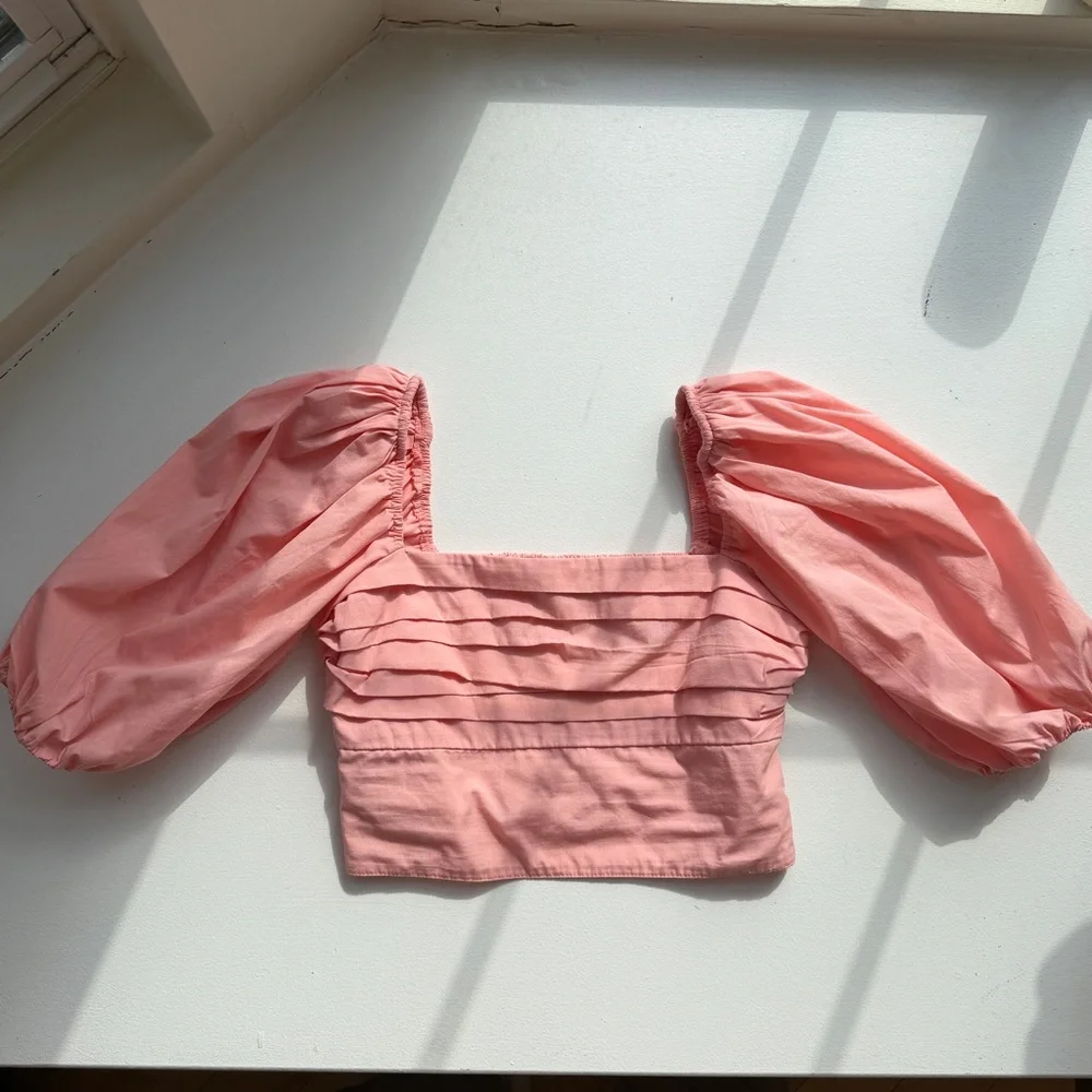 Abercrombie & Fitch Cropped Puff Short Sleeve Top Extra Small XS